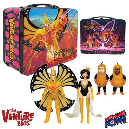 The Venture Bros. Death's Head Monarch & Dr. Mrs. The Monarch 8-Inch Figures in Tin Tote Gift Set - Convention Exclusive